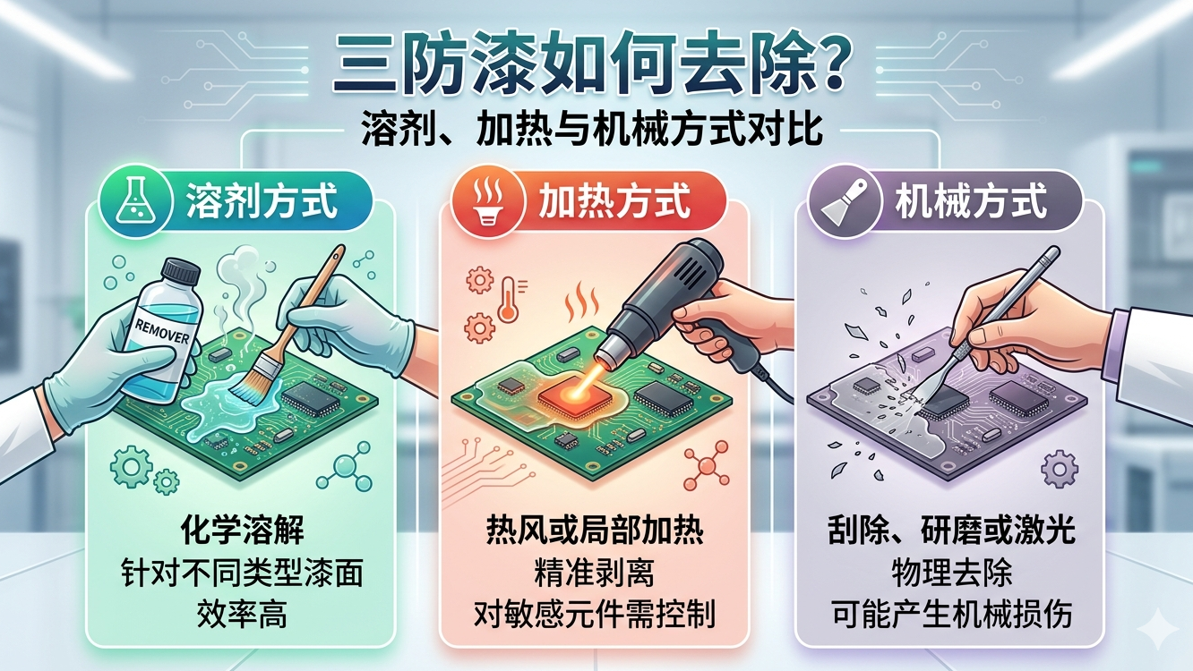 三防漆去除方法对比：溶剂加热机械 |铬锐特实业